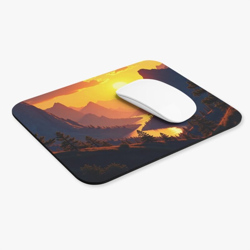 Nature Desk Mat with Majestic Mountain Sunset and Pine Forest Design for Productivity and Inspiration - Image 3