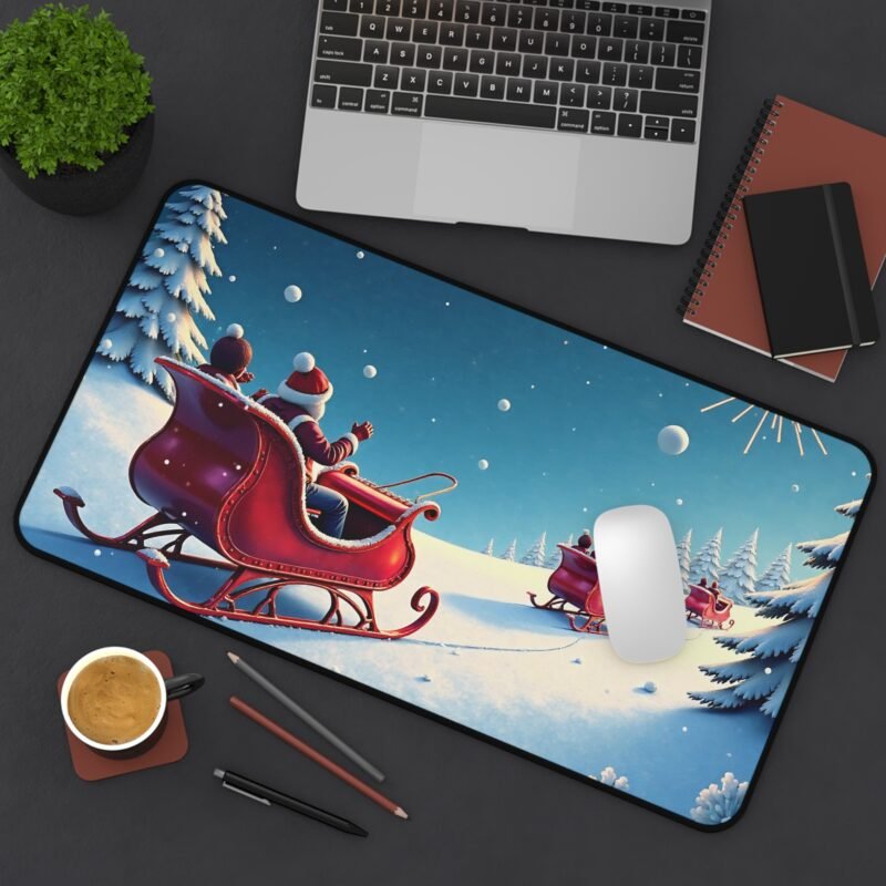 Christmas Desk Mat Sleigh Ride Design Festive and Winter-Themed Office Decor - Image 8