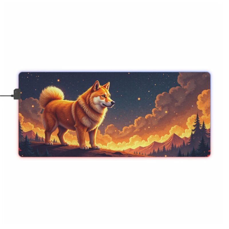 Shiba Inu Gaming Mouse Pad with Twilight Forest Design for Immersive Gameplay - Image 9