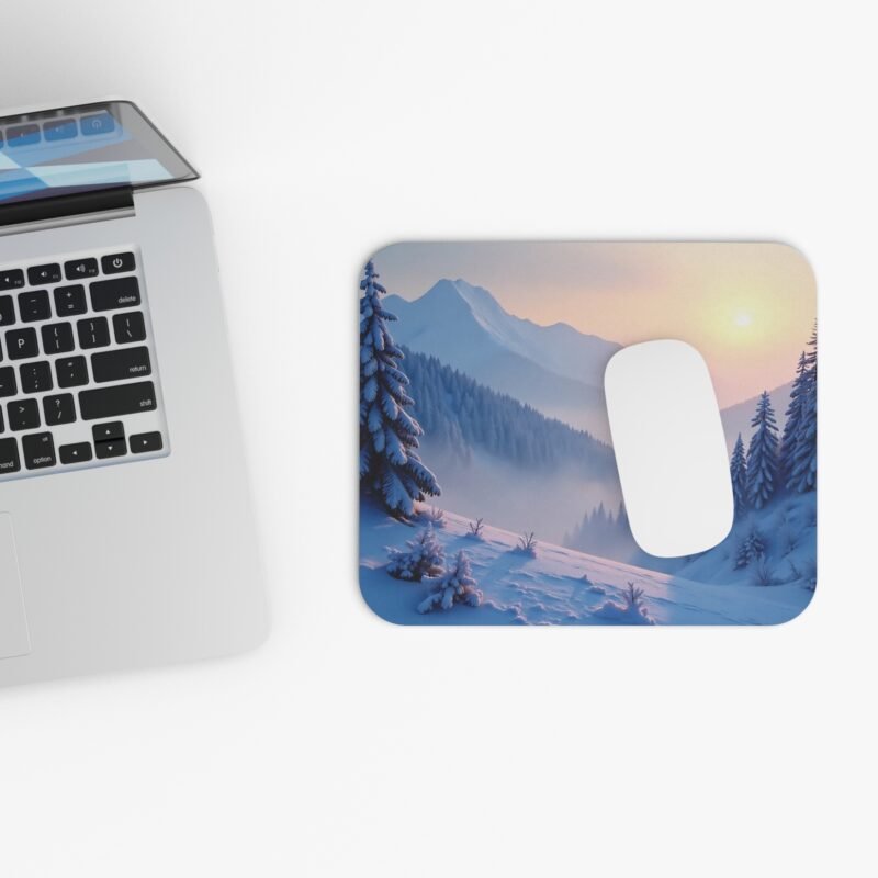 Winter Desk Mat with Tranquil Snowy Landscape for a Calm Workstation - Image 4