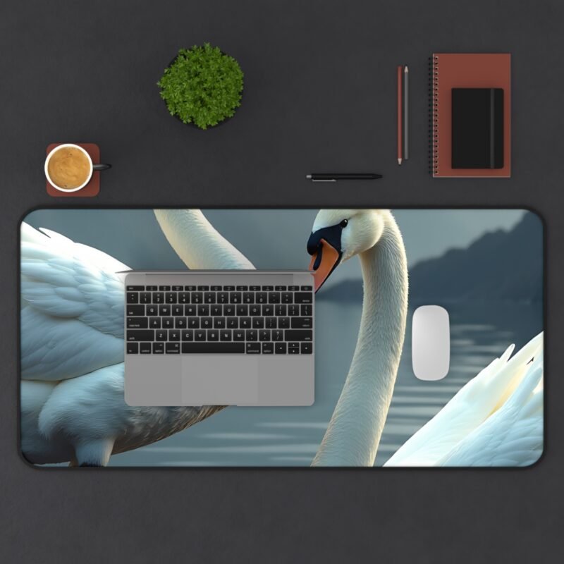 Swan Desk Mat with Tranquil Mountain Landscape for a Serene Workspace - Image 11