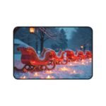 Festive Christmas Desk Mat Sleigh Design for Holiday Workspace Decor