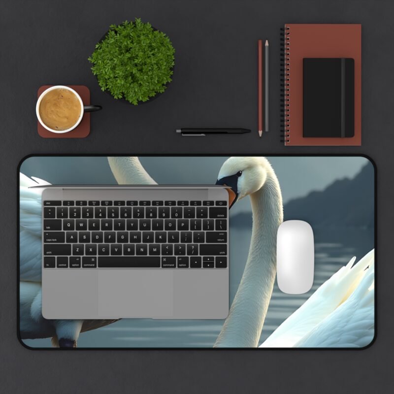 Swan Desk Mat with Tranquil Mountain Landscape for a Serene Workspace - Image 7