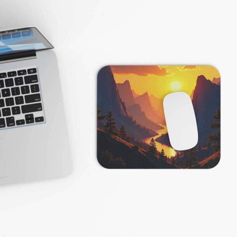 Nature Desk Mat with Majestic Mountain Sunset and Pine Forest Design for Productivity and Inspiration - Image 4