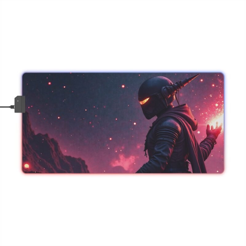 Sci-Fi Gaming Mouse Pad with Cosmic Warrior Design for Ultimate Immersion