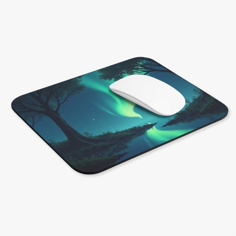 Aurora Borealis Desk Mat Northern Forest Nightscape Large Computer Mouse Pad - Image 3