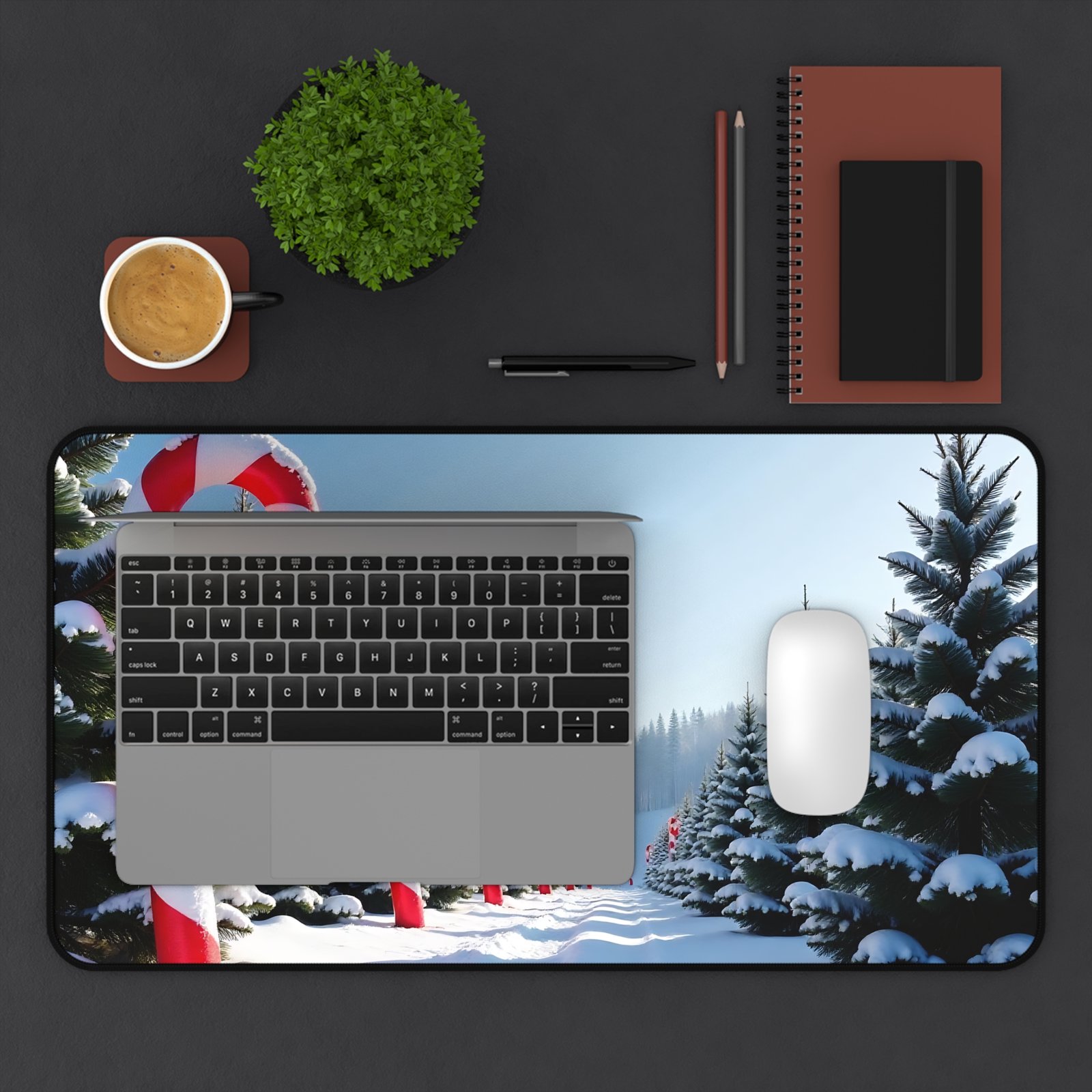 Festive Christmas Desk Mat with Winter Wonderland Design for Holiday Cheer - Image 7