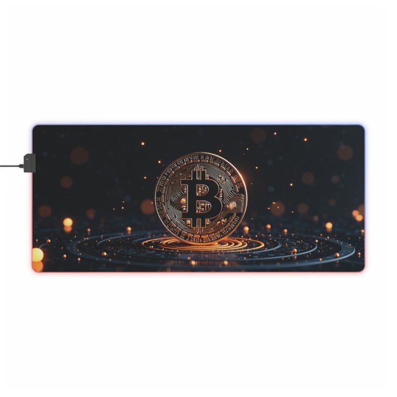 Bitcoin Gaming Mouse Pad with Futuristic Circuit Design and HD LED Lighting - Image 9