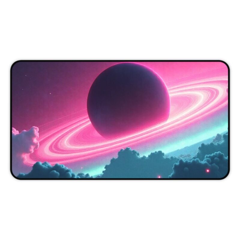 Galaxy Mouse Pad with Cosmic Planet Design and Vibrant Pink and Teal Hues - Image 5