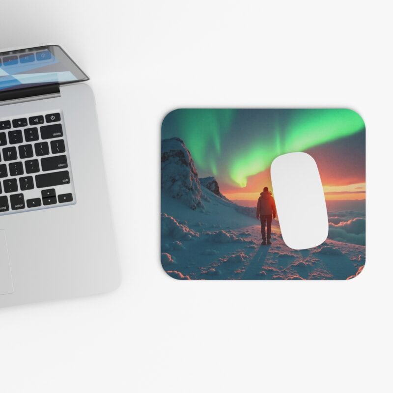 Northern Lights Desk Mat with Winter Wonderland Aurora Borealis Design - Image 4