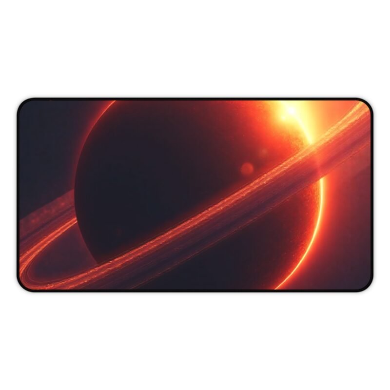 Stellar Space Desk Mat with Cosmic Ringed Planet Design - Image 5