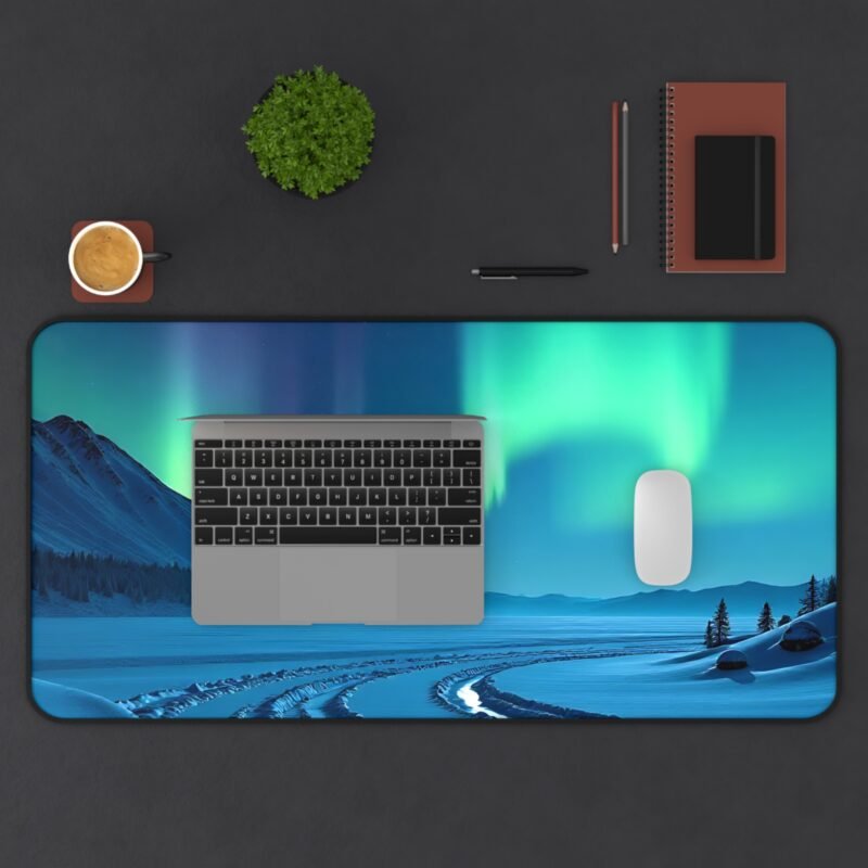 Northern Lights Desk Mat with Arctic Landscape for a Serene Workspace - Image 11