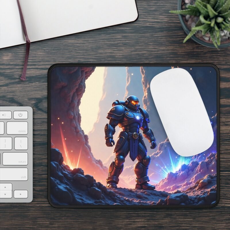 Gaming Mouse Pad with Space Design Featuring Epic Space Warrior for Precision Gameplay - Image 3