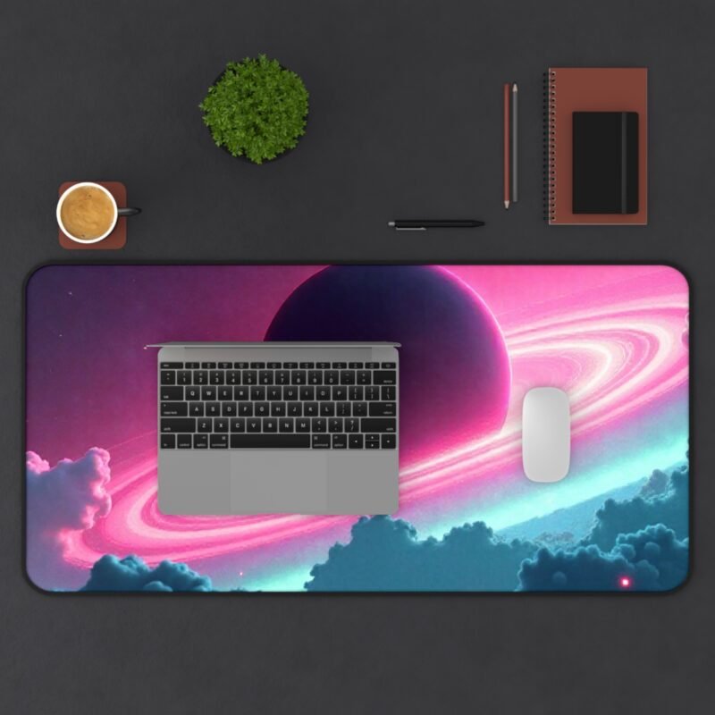 Galaxy Mouse Pad with Cosmic Planet Design and Vibrant Pink and Teal Hues - Image 11