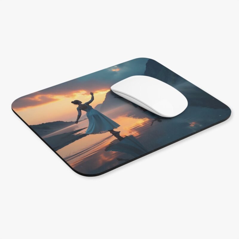 Elegant Desk Mat for Workspace with Dancers at Dusk and Tranquil Mountain Serenity - Image 3