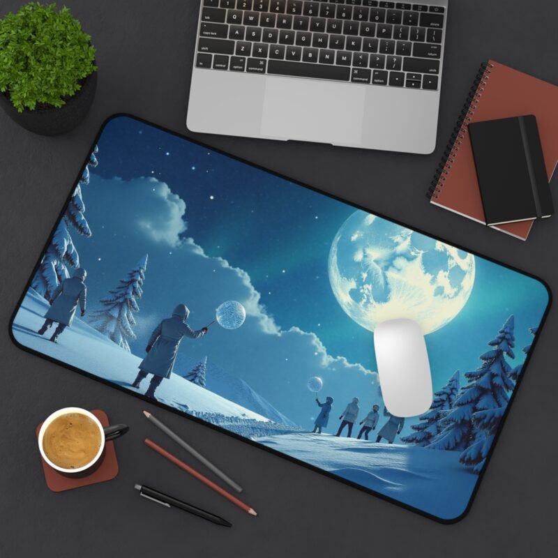 Moonlit Desk Mat Snowy Evening Design for Dreamy and Inspiring Workspaces - Image 8