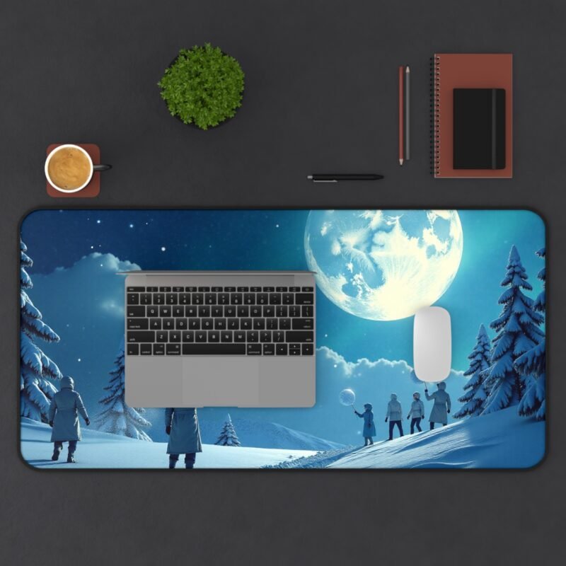 Moonlit Desk Mat Snowy Evening Design for Dreamy and Inspiring Workspaces - Image 11