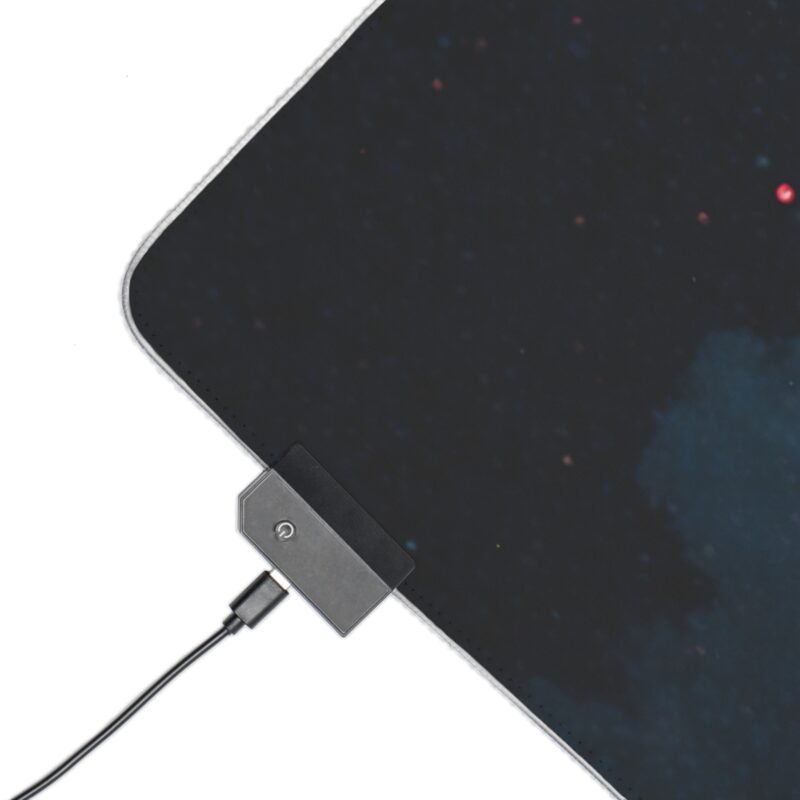 LED Gaming Mouse Pad Warrior Design with Cosmic Backdrop for Gamers - Image 7