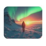 Northern Lights Desk Mat with Winter Wonderland Aurora Borealis Design