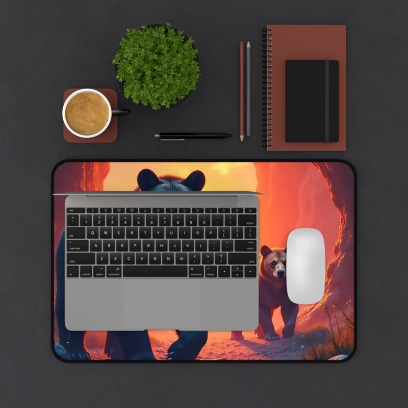 Wildlife Desk Mat with Majestic Bear Design for Nature-Inspired Workspaces - Image 3