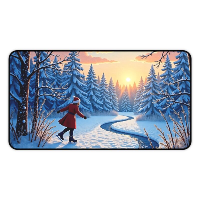 Winter Desk Mat with Tranquil Snowy Landscape for a Calming Workspace - Image 5