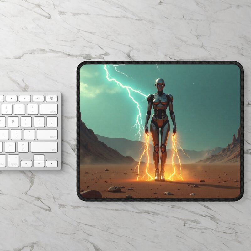 Futuristic Gaming Mouse Pad with Android Design and Martian Landscape for Immersive Gameplay - Image 2