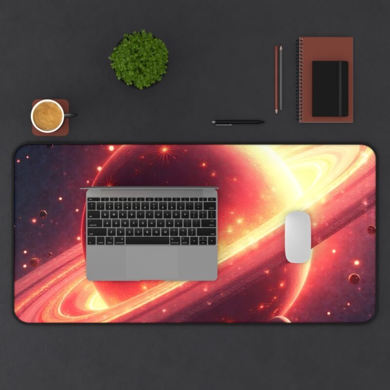 Cosmic Space Desk Mat with Celestial Planet and Starry Galaxy Design - Image 11