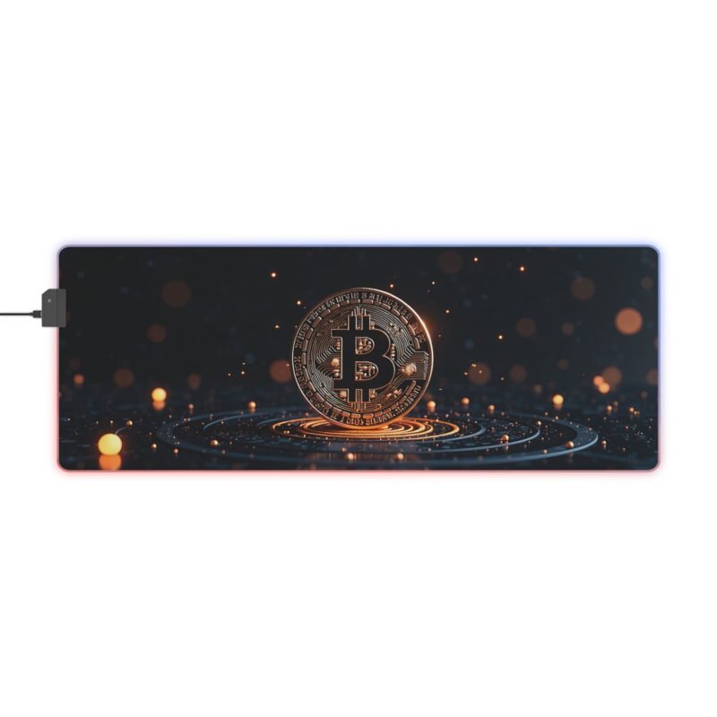 Bitcoin Gaming Mouse Pad with Futuristic Circuit Design and HD LED Lighting - Image 5