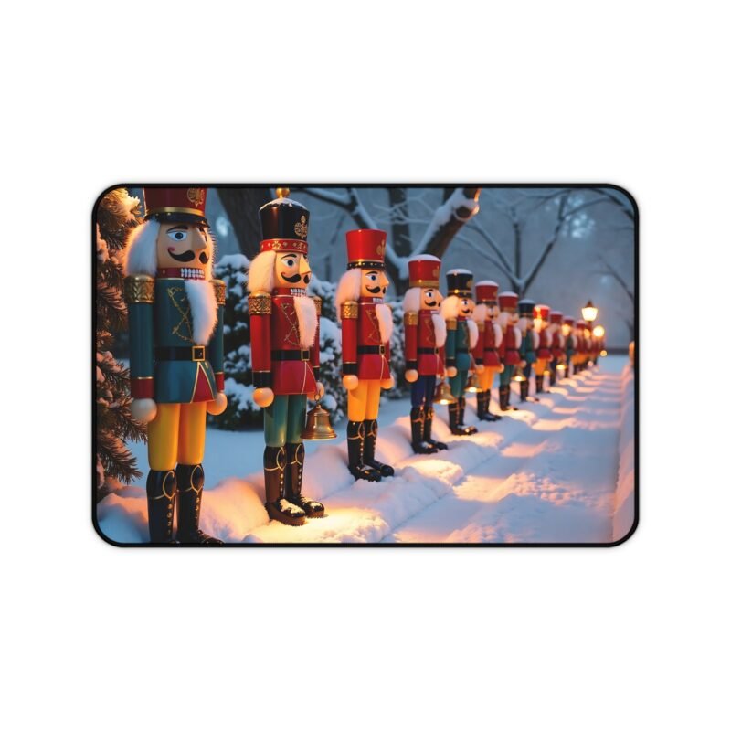 Christmas Desk Mat with Nutcracker Soldiers for Festive Office Decor