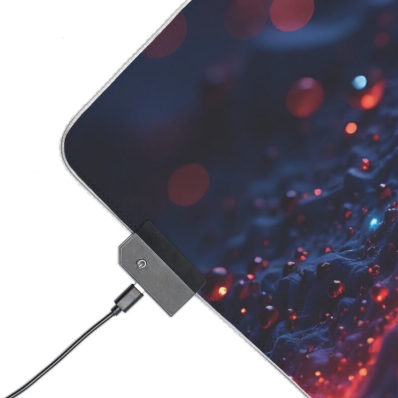 Galaxy Gaming Mouse Pad with Vibrant LED Lights and Cosmic Deep-Space Design - Image 3