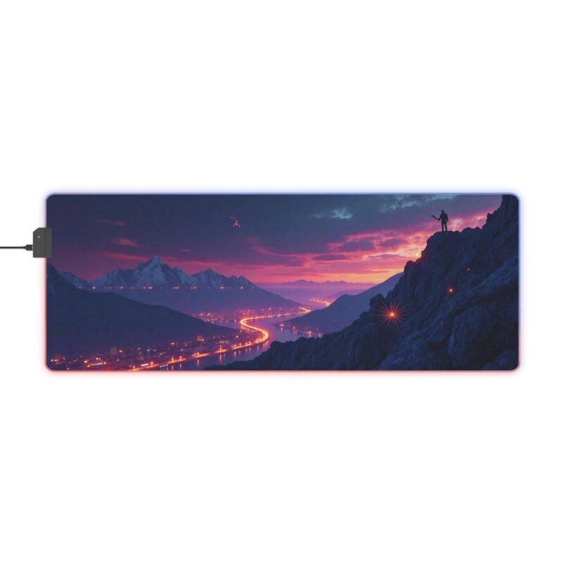 Gaming Mouse Pad with Scenic Design Twilight Summit Cityscape - Image 5