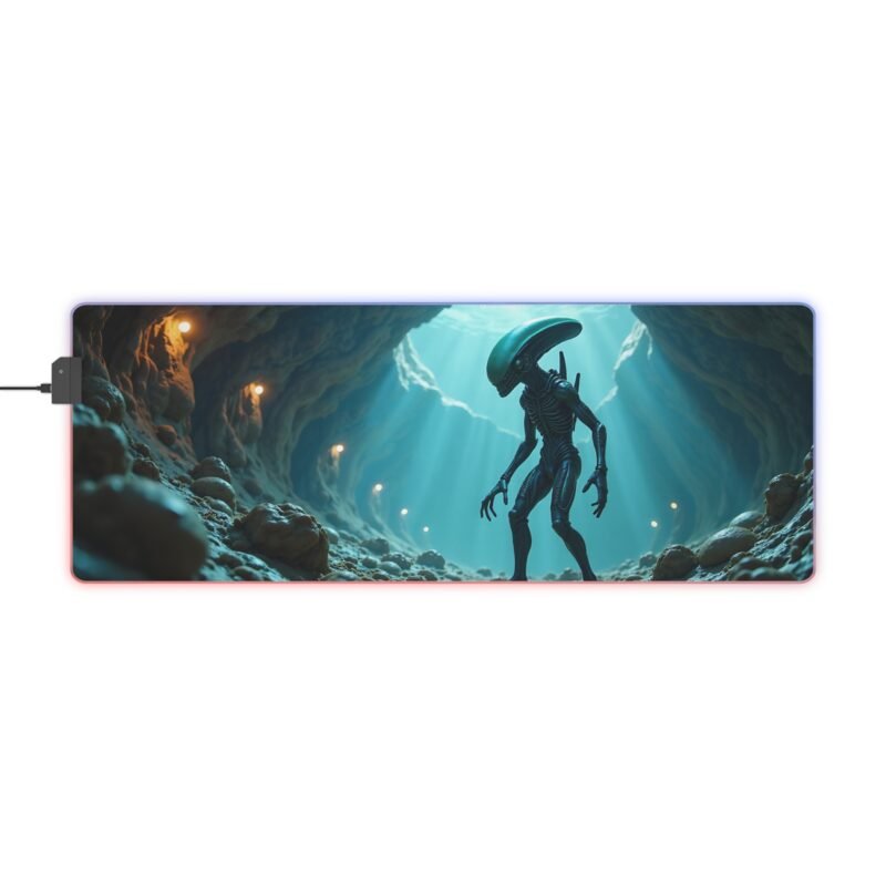 Sci-Fi Alien Gaming Mouse Pad with Eerie Glow for Immersive Play - Image 5