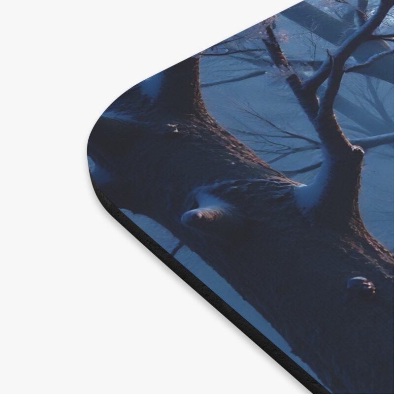 Winter Desk Mat with Frosty Forest Sunrise Design for Calm Workspaces - Image 2
