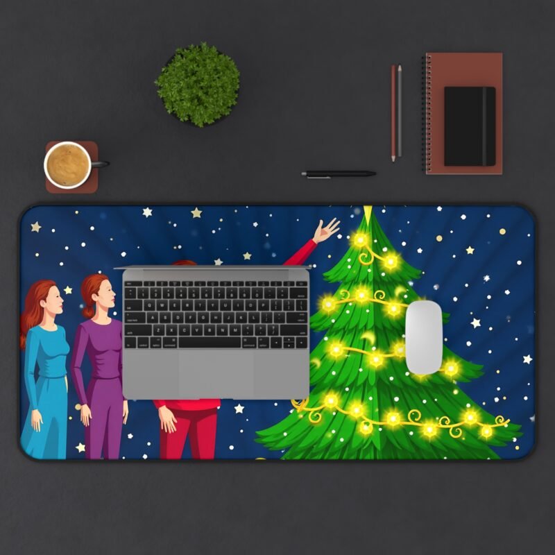 Christmas Desk Mat with Festive Tree Design and Starry Winter Charm - Image 11