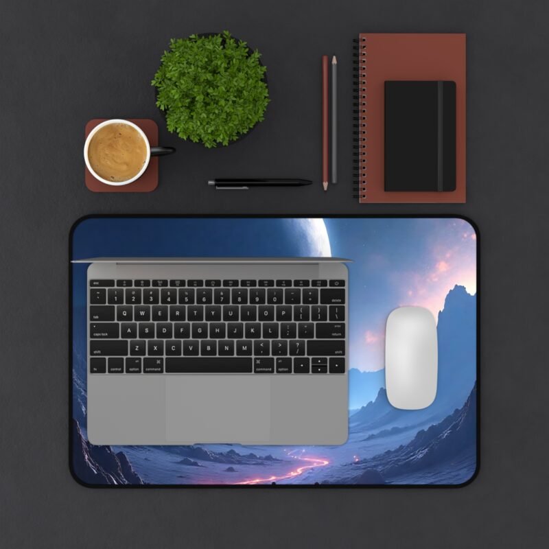 Sci-Fi Desk Mat with Alien Landscape and Majestic Cosmic Design - Image 3