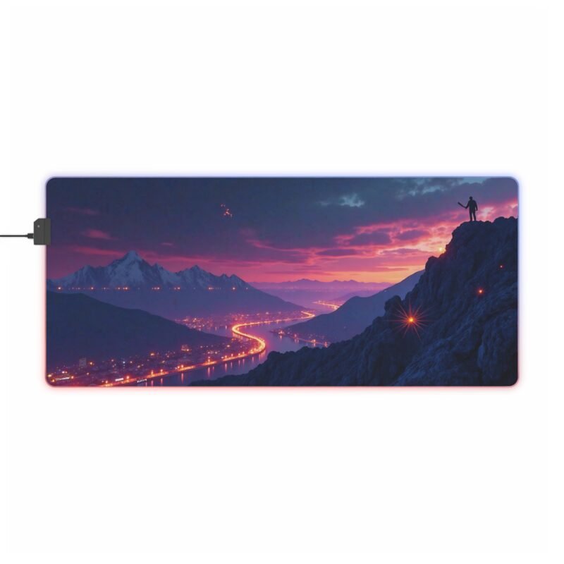 Gaming Mouse Pad with Scenic Design Twilight Summit Cityscape - Image 9