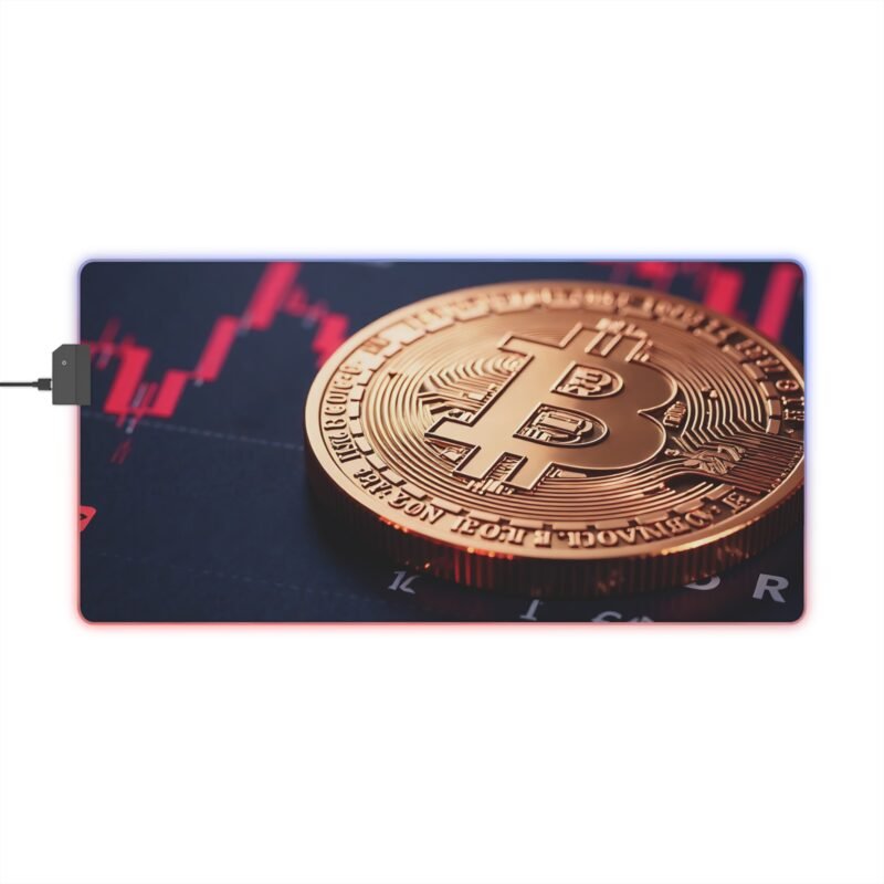 Bitcoin Gaming Mouse Pad with Precision Surface and Cryptocurrency Chart Design