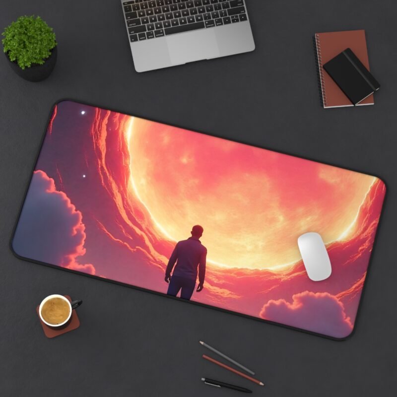 Galaxy Desk Mat with Fiery Celestial Design for Astronomical Inspiration - Image 12