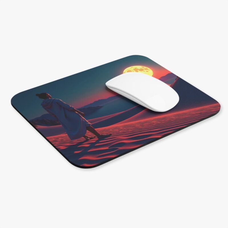 Desk Mat with Moon Design - Surreal Desert Twilight for a Mystical Workspace - Image 3