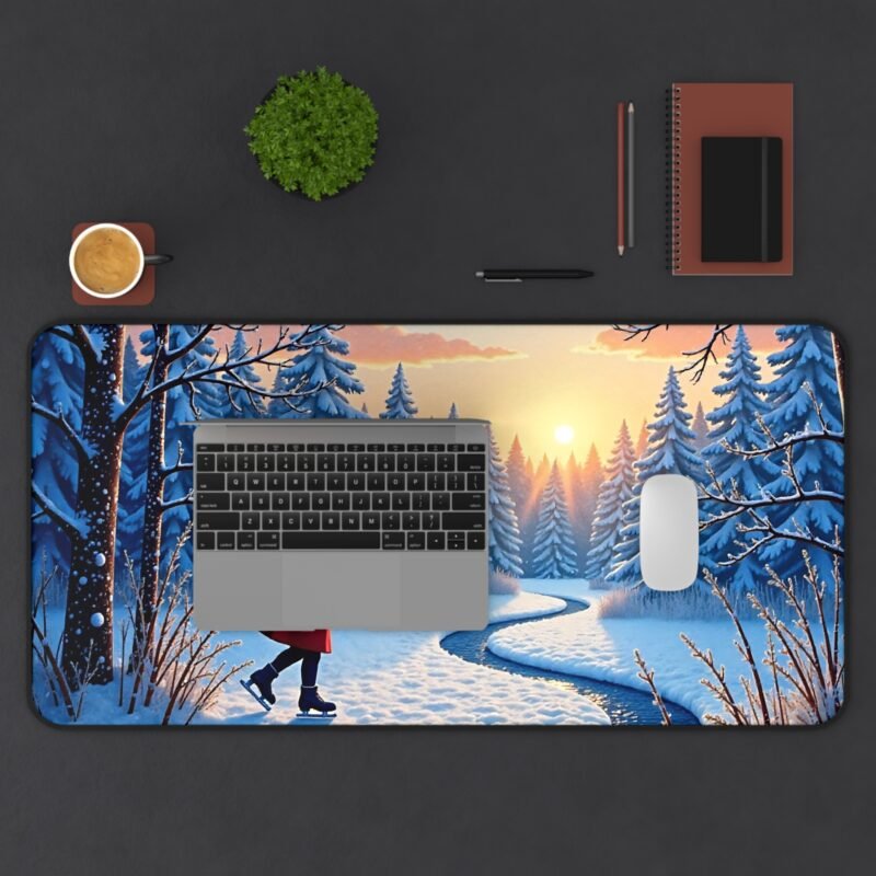 Winter Desk Mat with Tranquil Snowy Landscape for a Calming Workspace - Image 11