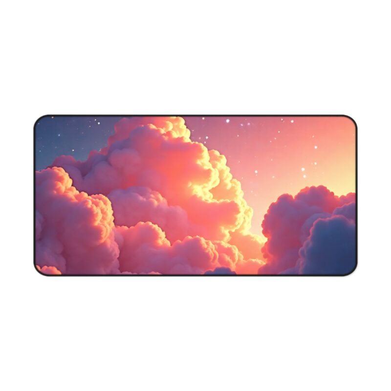 Space-Themed Mouse Pad with Sunrise Clouds and Twinkling Stars for Creative Workspaces - Image 9