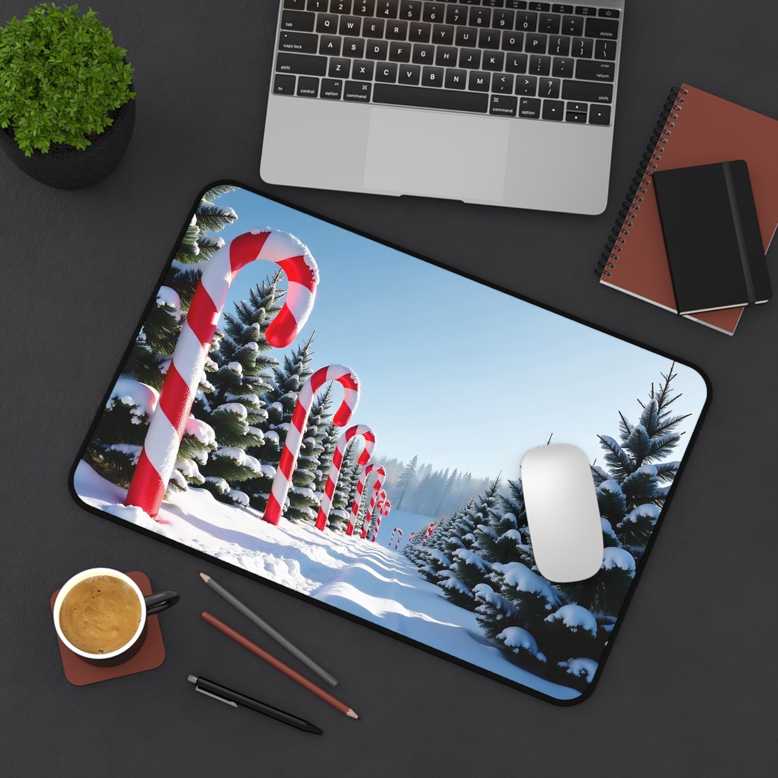 Festive Christmas Desk Mat with Winter Wonderland Design for Holiday Cheer - Image 4