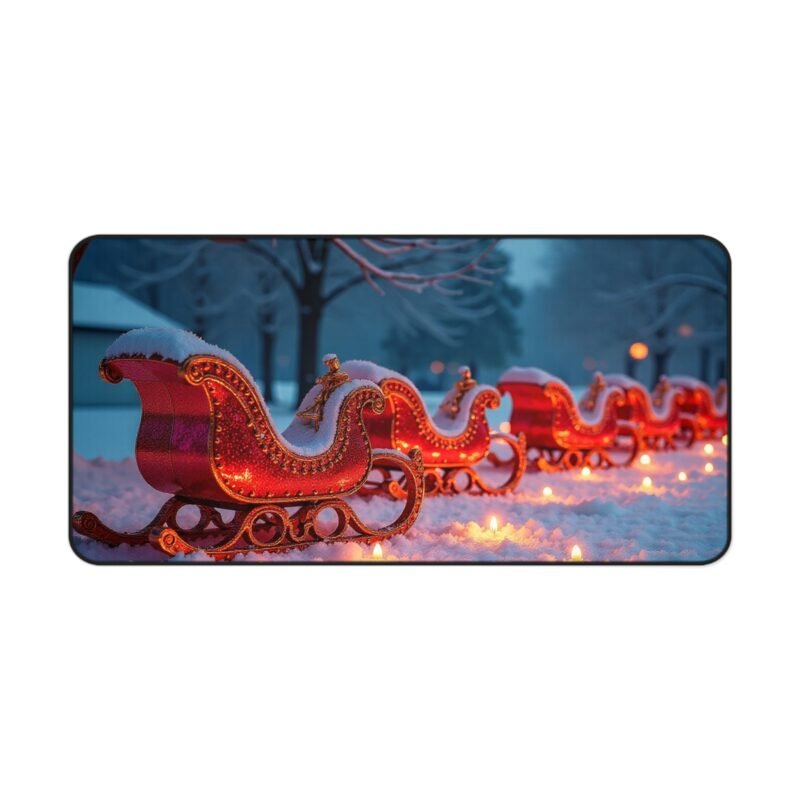 Festive Christmas Desk Mat Sleigh Design for Holiday Workspace Decor - Image 9