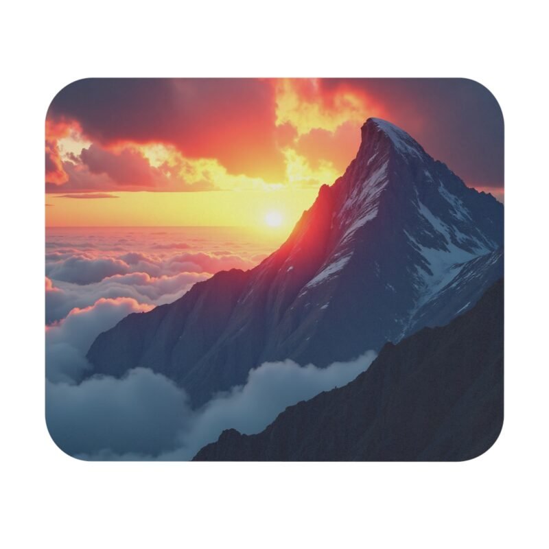 Mountain Desk Mat with Sunset Landscape for Adventure-Inspired Workspaces