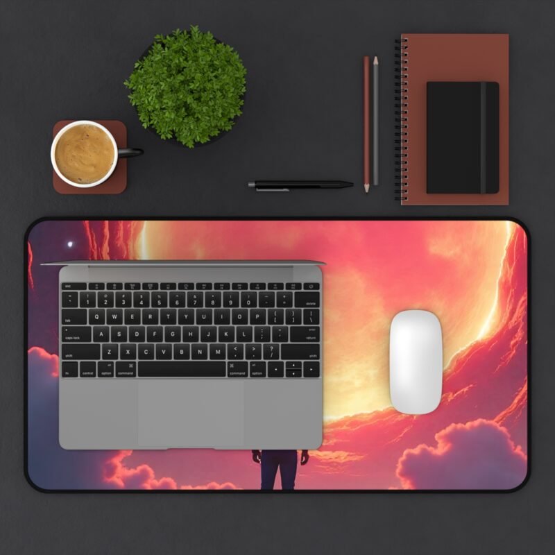 Galaxy Desk Mat with Fiery Celestial Design for Astronomical Inspiration - Image 7