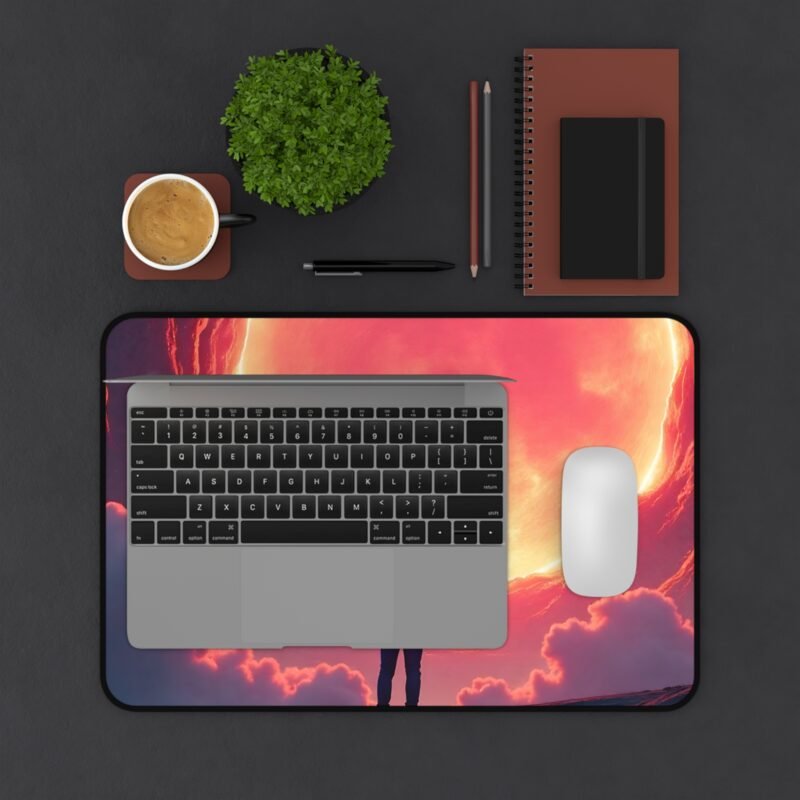 Galaxy Desk Mat with Fiery Celestial Design for Astronomical Inspiration - Image 3