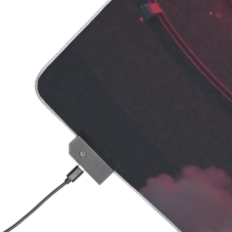Gaming Mouse Pad with LED Design Featuring Warrior and Glowing Red Portal - Image 7