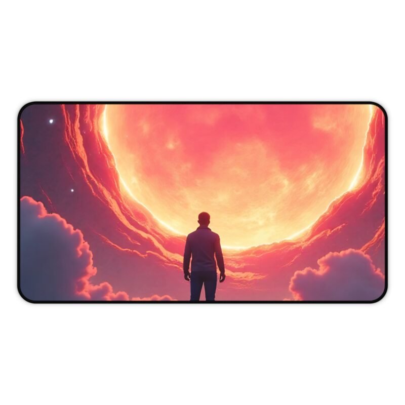 Galaxy Desk Mat with Fiery Celestial Design for Astronomical Inspiration - Image 5