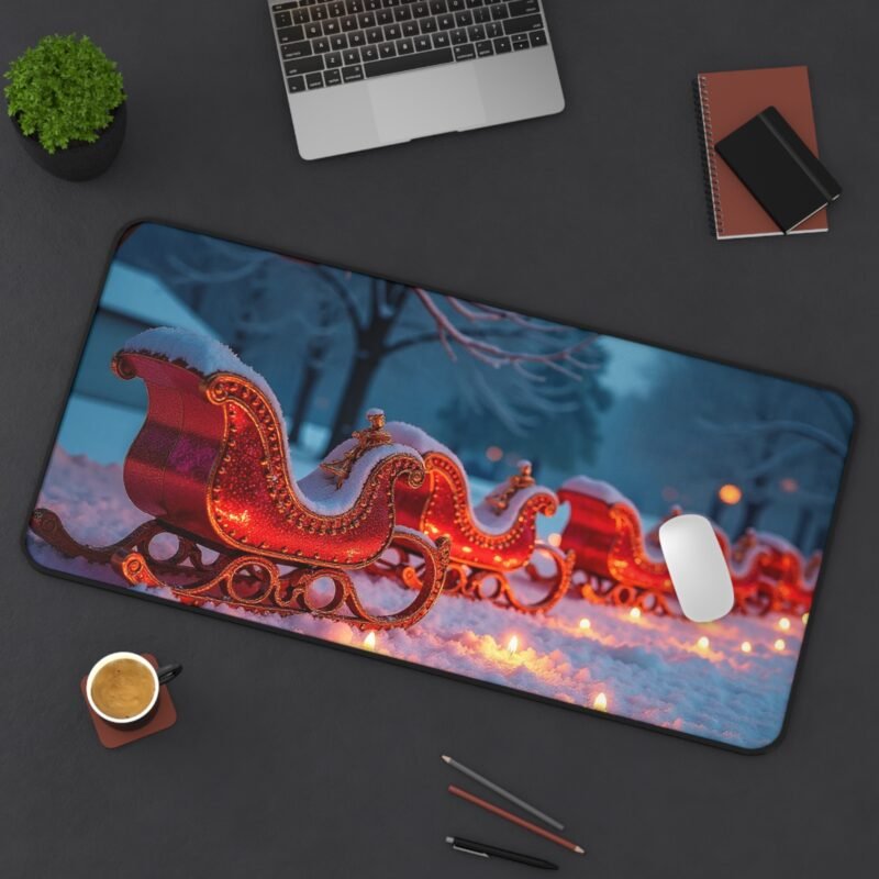 Festive Christmas Desk Mat Sleigh Design for Holiday Workspace Decor - Image 12