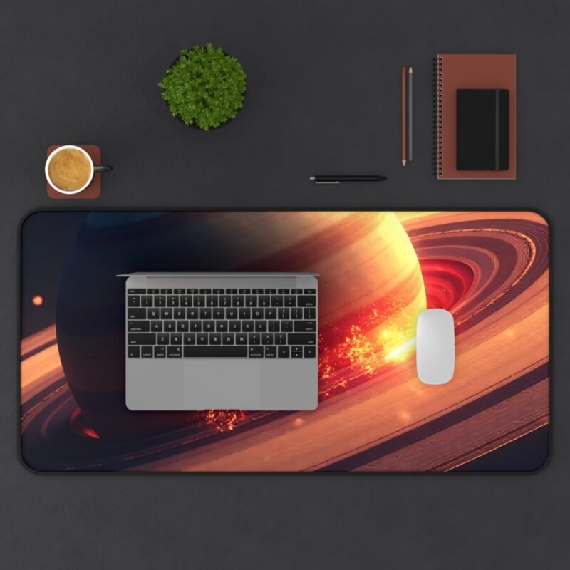 Cosmic Saturn Desk Mat with Radiant Sun Design for Astronomy Lovers - Image 11